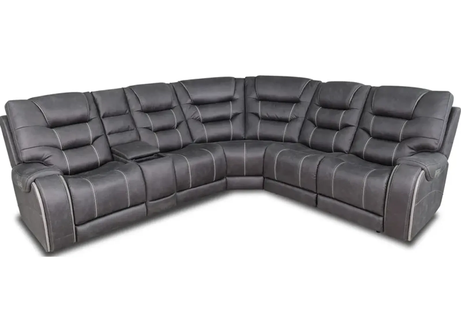 Steel 6 Piece Power Headrest Reclining Sectional