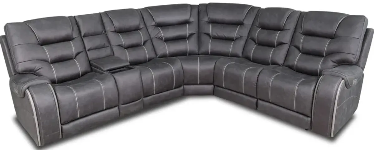 Steel 6 Piece Power Headrest Reclining Sectional