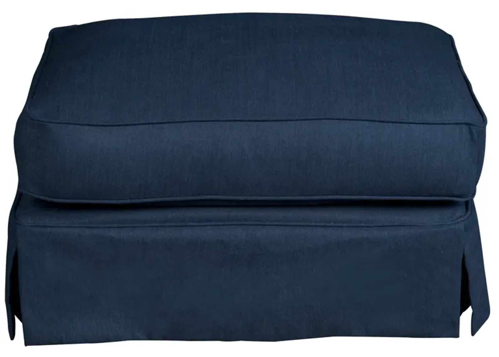 Horizon Navy Slipcover Ottoman