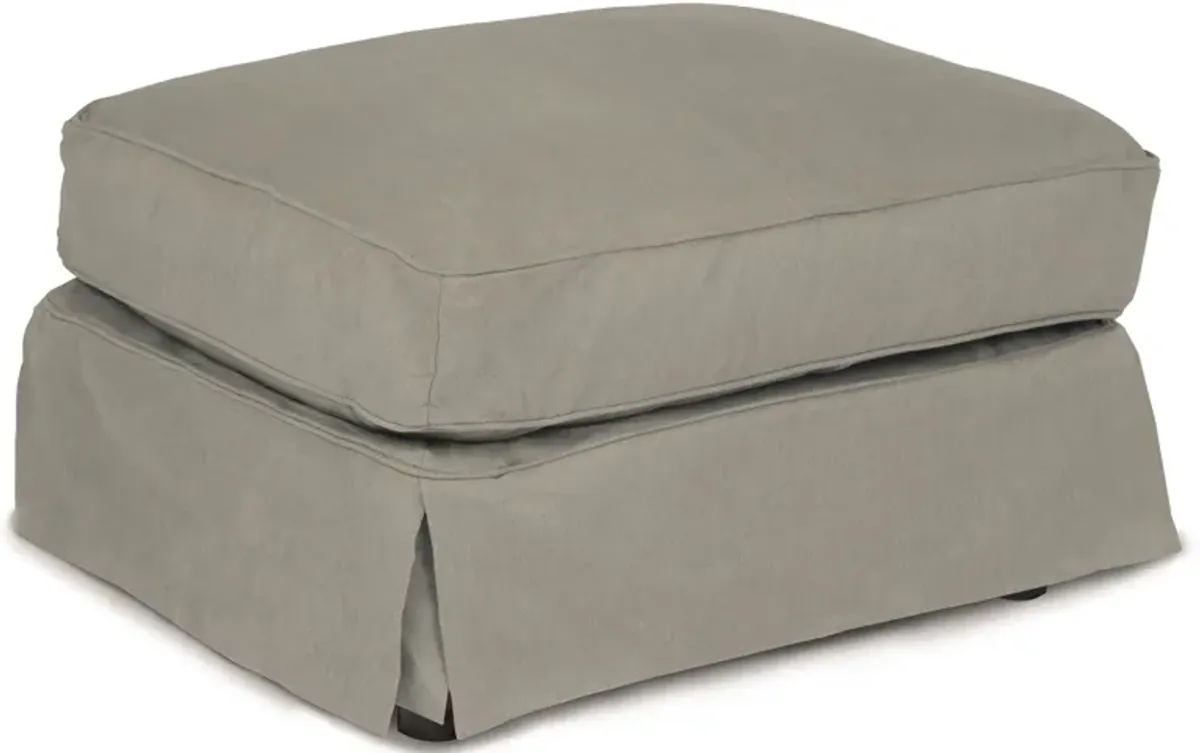 Horizon Slate Slipcover Ottoman