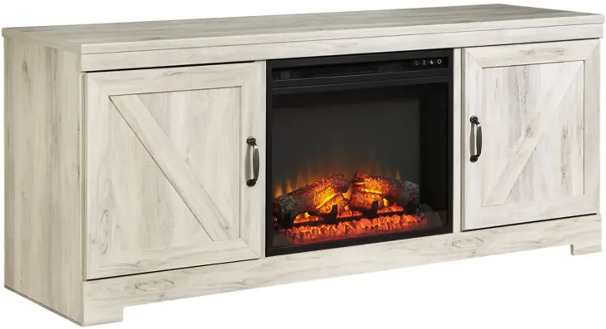 Bellaby Whitewash Large TV Stand with Fireplace