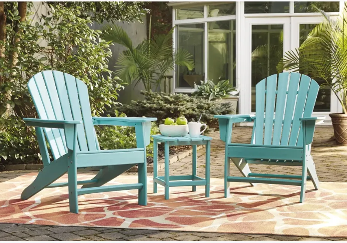 Sundown Treasure 3 Piece Turquoise Outdoor Patio Set 