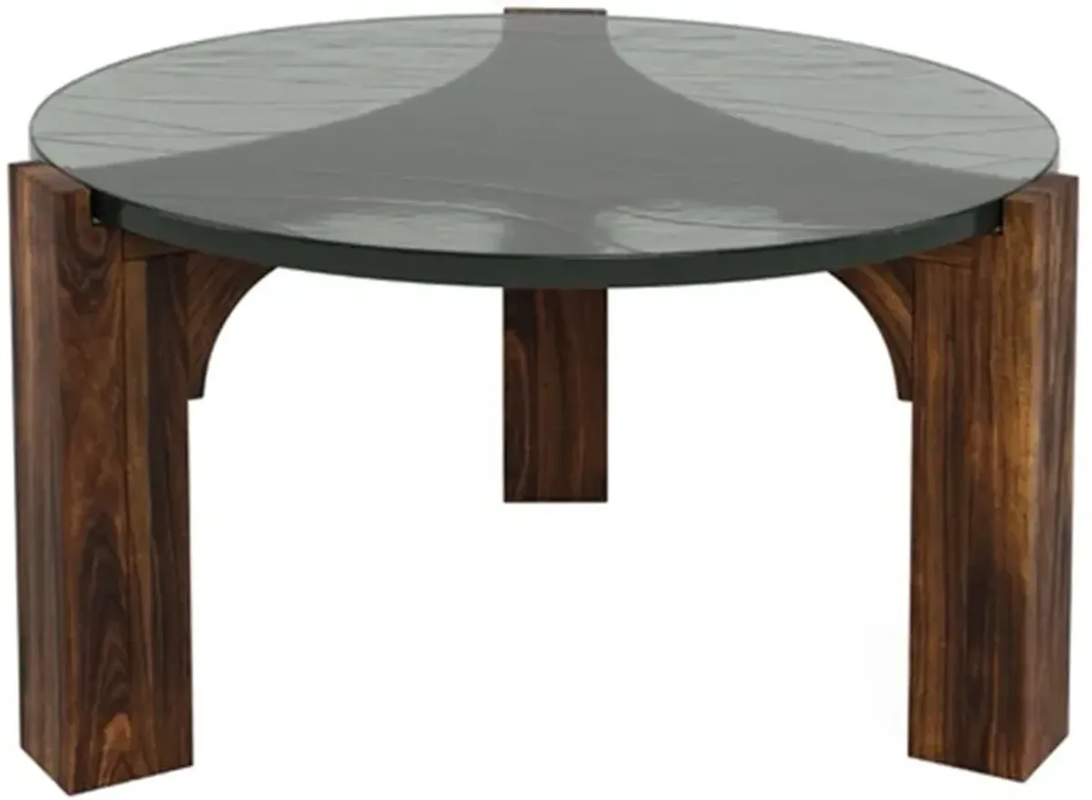 Amner Round Glass Cocktail Table