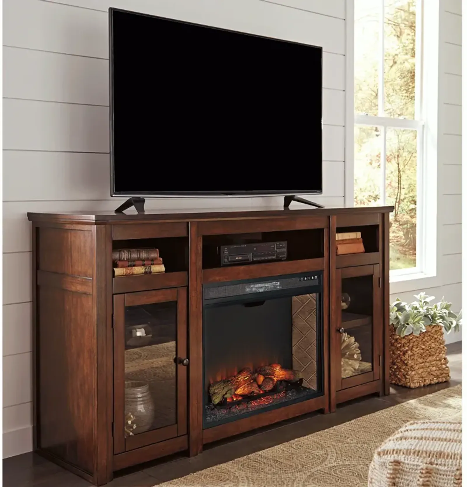 Harpan XL TV Stand with Fireplace