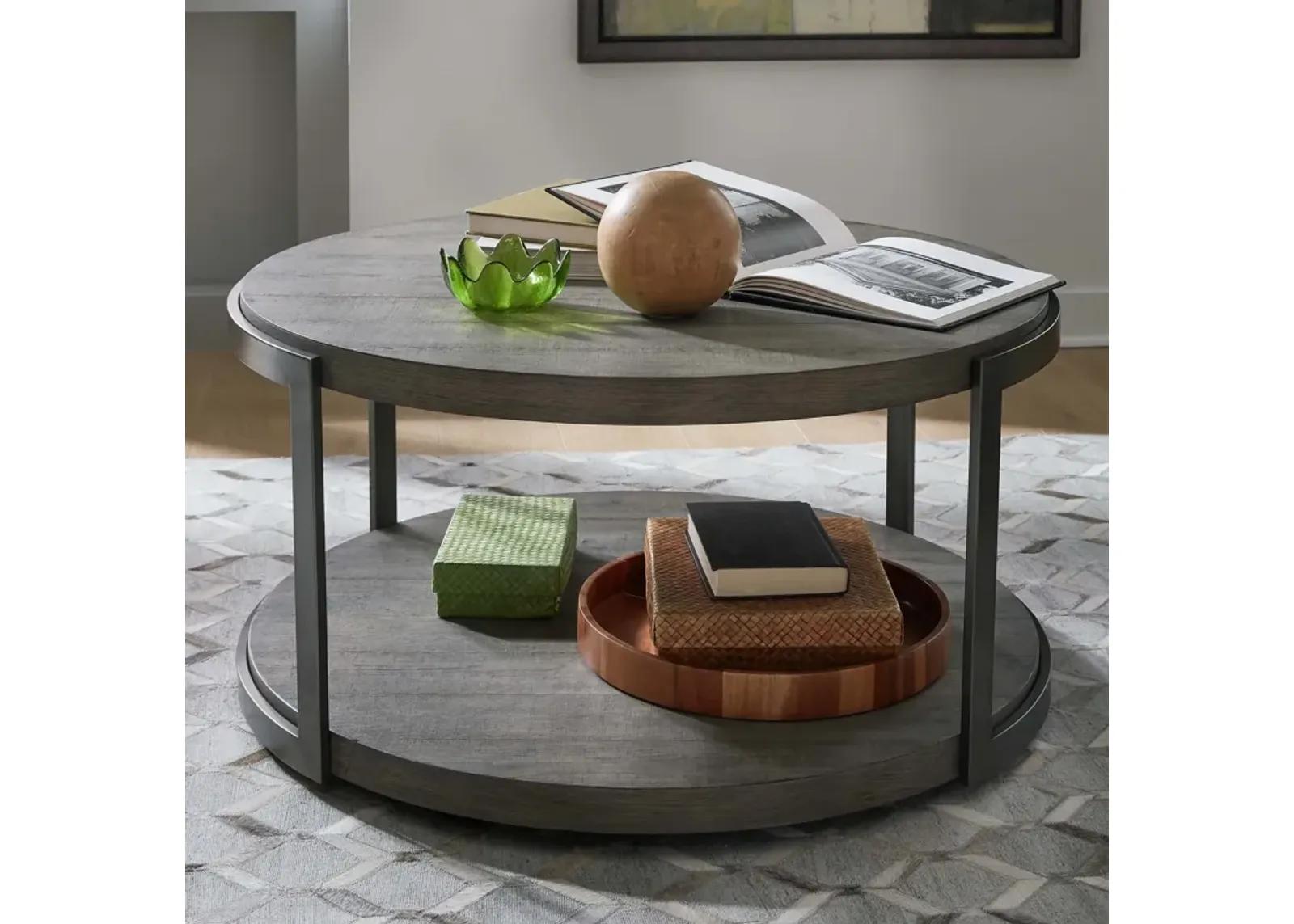 Modern View Round Cocktail Table