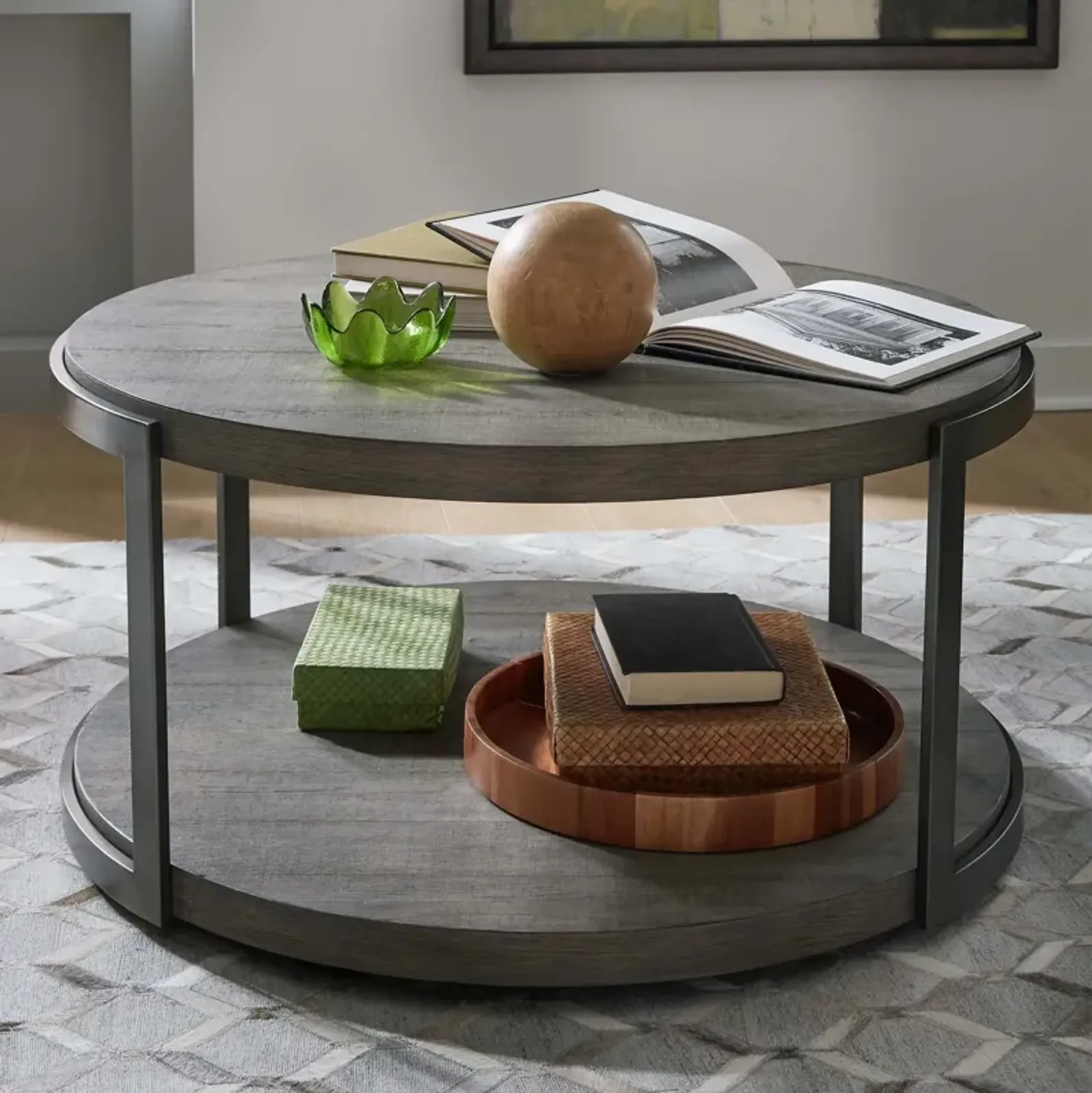 Modern View Round Cocktail Table