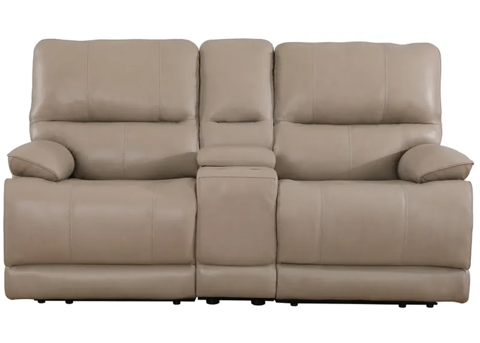 Theo Taupe Power Reclining Console Loveseat