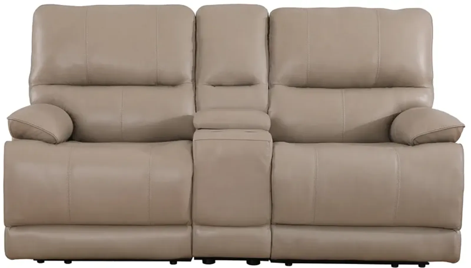 Theo Taupe Power Reclining Console Loveseat