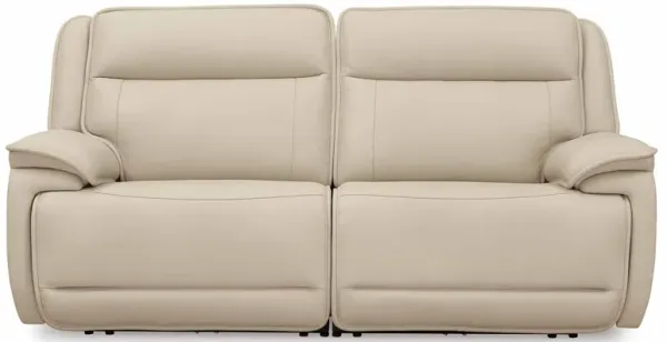 Double Deal Almond 2 Piece Power Headrest Reclining Loveseat