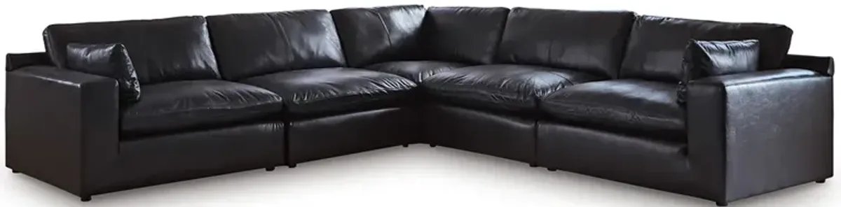 Emilia Black 5 Piece Black Sectional
