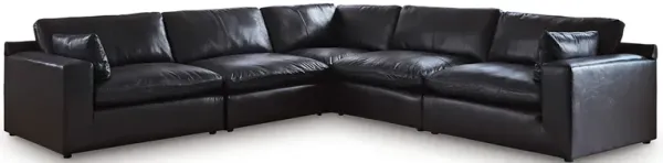 Emilia Black 5 Piece Black Sectional