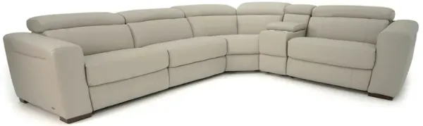 Dove Grey 5 Piece Power Headrest Reclining Sectional