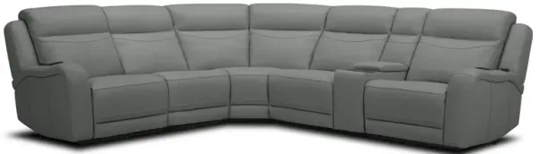 Aline 6 Pc Zero G Power Headrest Reclining Sectional w/Heat & Massage