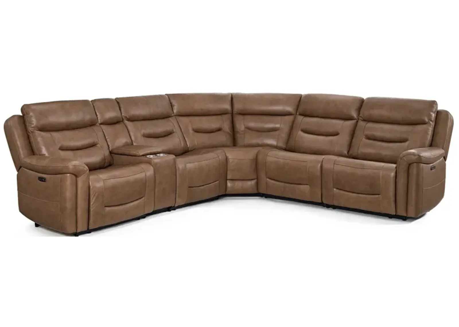 Chatham Chestnut 6 Piece Power Headrest Reclining Sectional