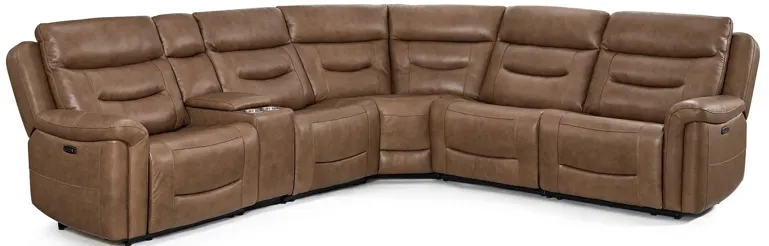 Chatham Chestnut 6 Piece Power Headrest Reclining Sectional