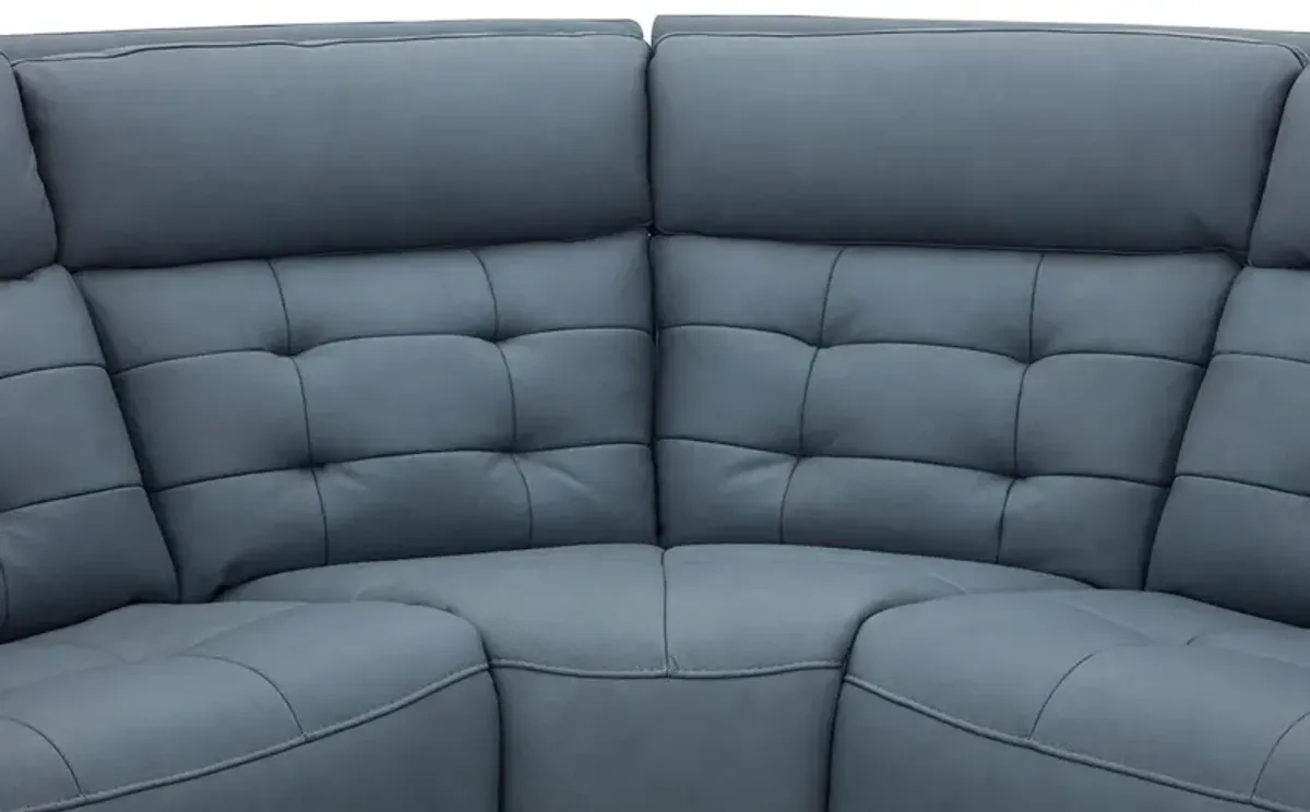 Fitzpatrick Navy 6Pc Zero Gravity Power Headrest Reclining Sectional