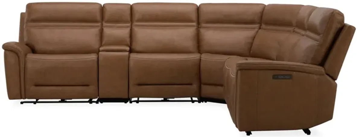 Cooper Camel 6 Piece Zero Gravity Power Headrest Reclining Sectional with Power Lumbar