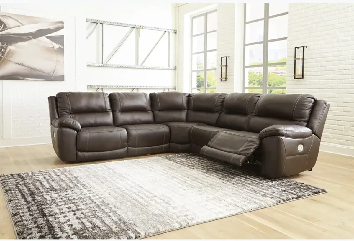 Dunleith Brown 6 Piece Power Headrest Reclining Sectional