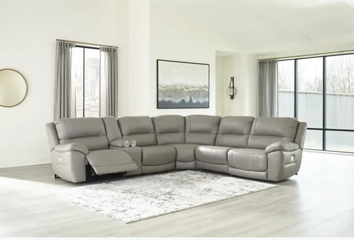 Dunleith Gray 6 Piece Power Headrest Reclining Sectional