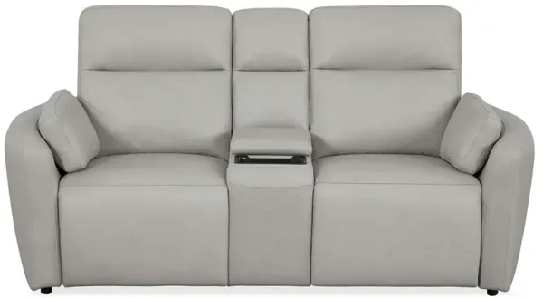 Savannah Stone Power Headrest Reclining Console Loveseat with Lumbar