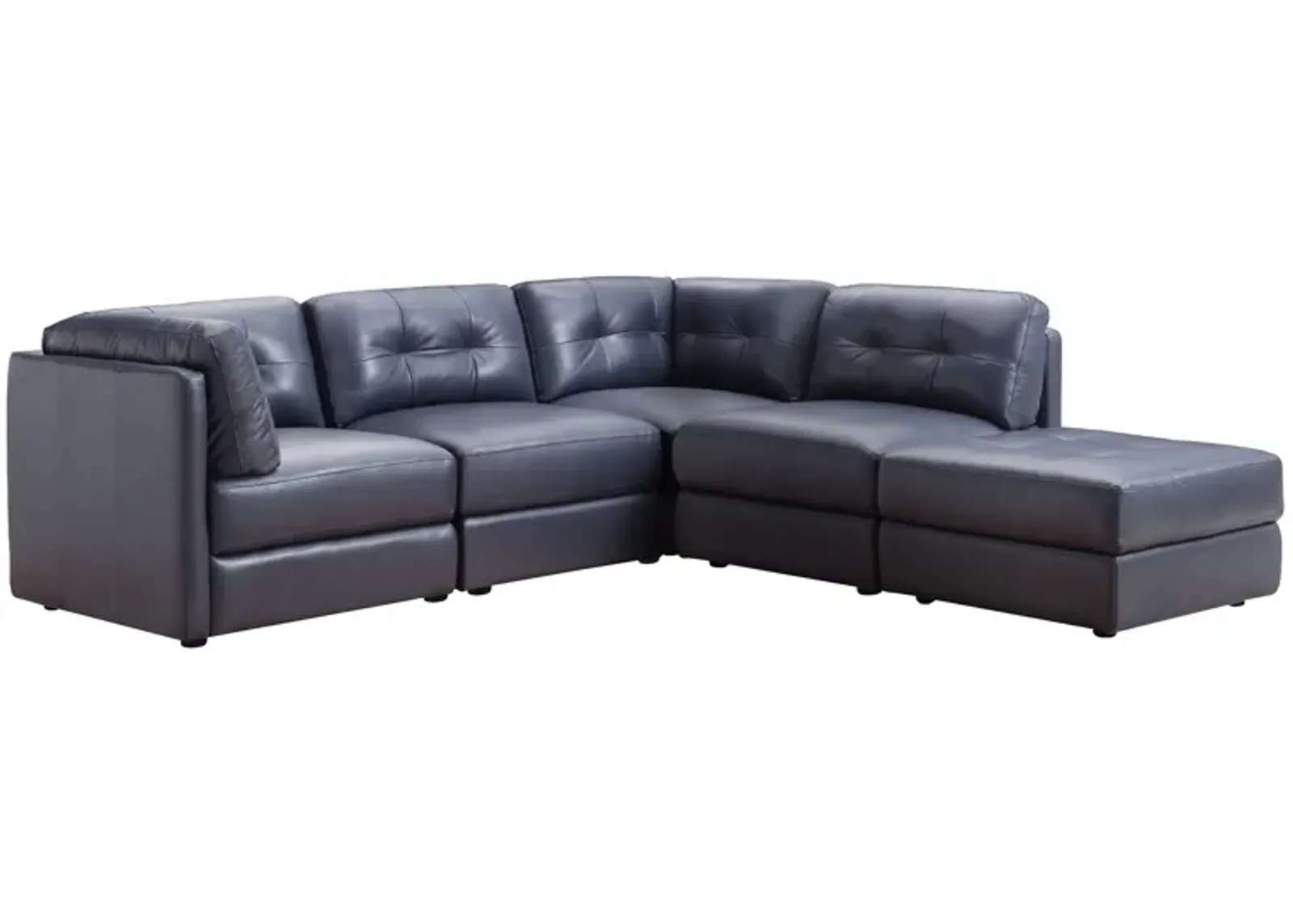 Greige 5 Piece Modular Sectional (2 Corners, 2 Armless Chairs & Ottoman)