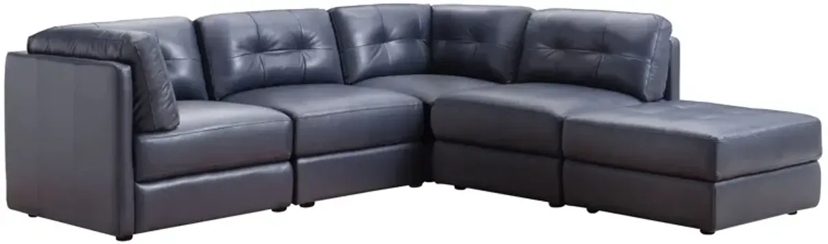 Greige 5 Piece Modular Sectional (2 Corners, 2 Armless Chairs & Ottoman)