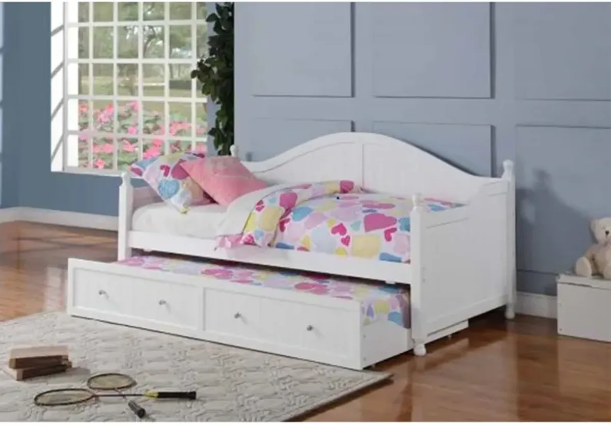 Elevations Coastal White Twin Daybed with Trundle