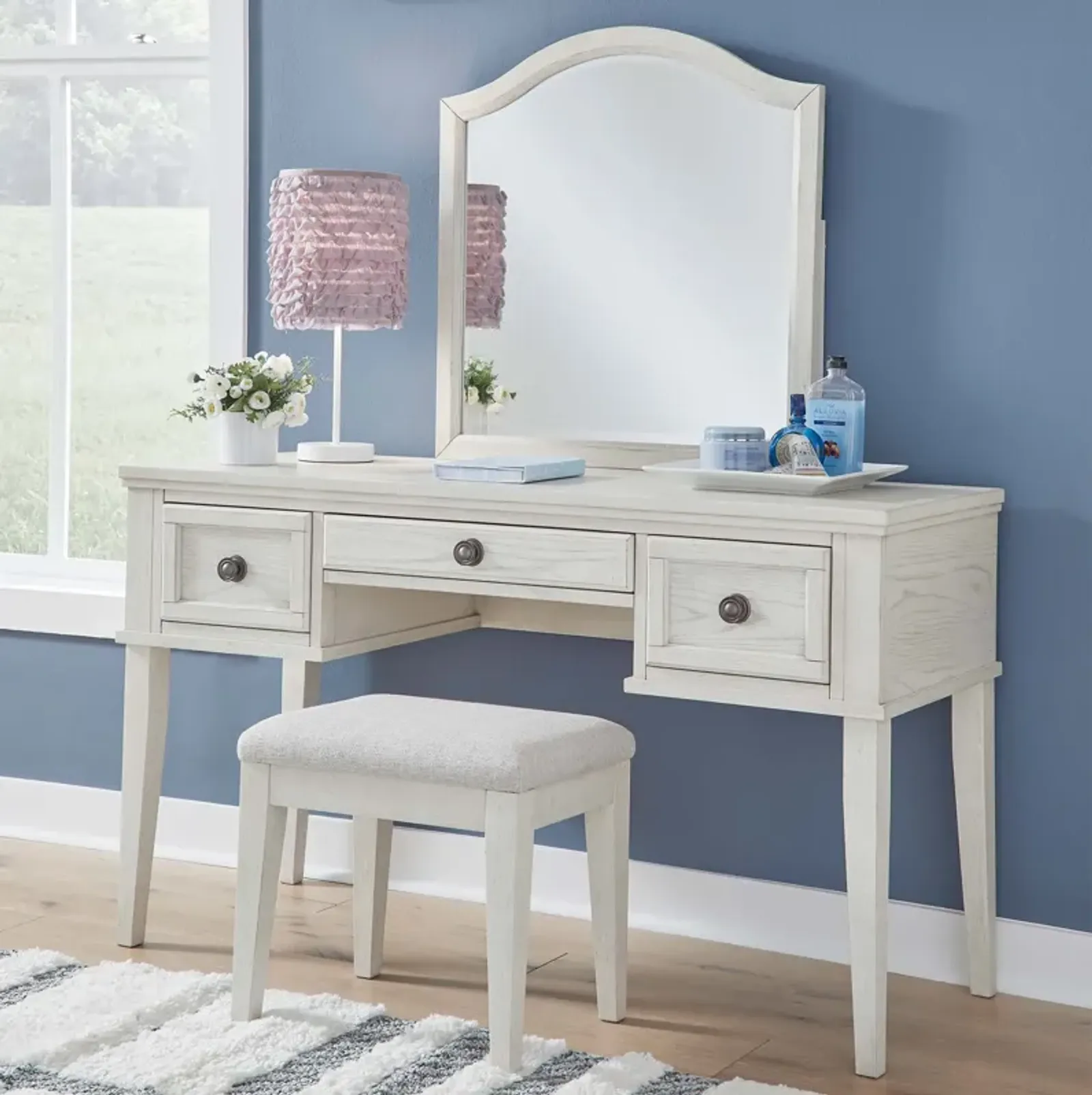 Robbinsdale Youth Vanity, Mirror and Stool