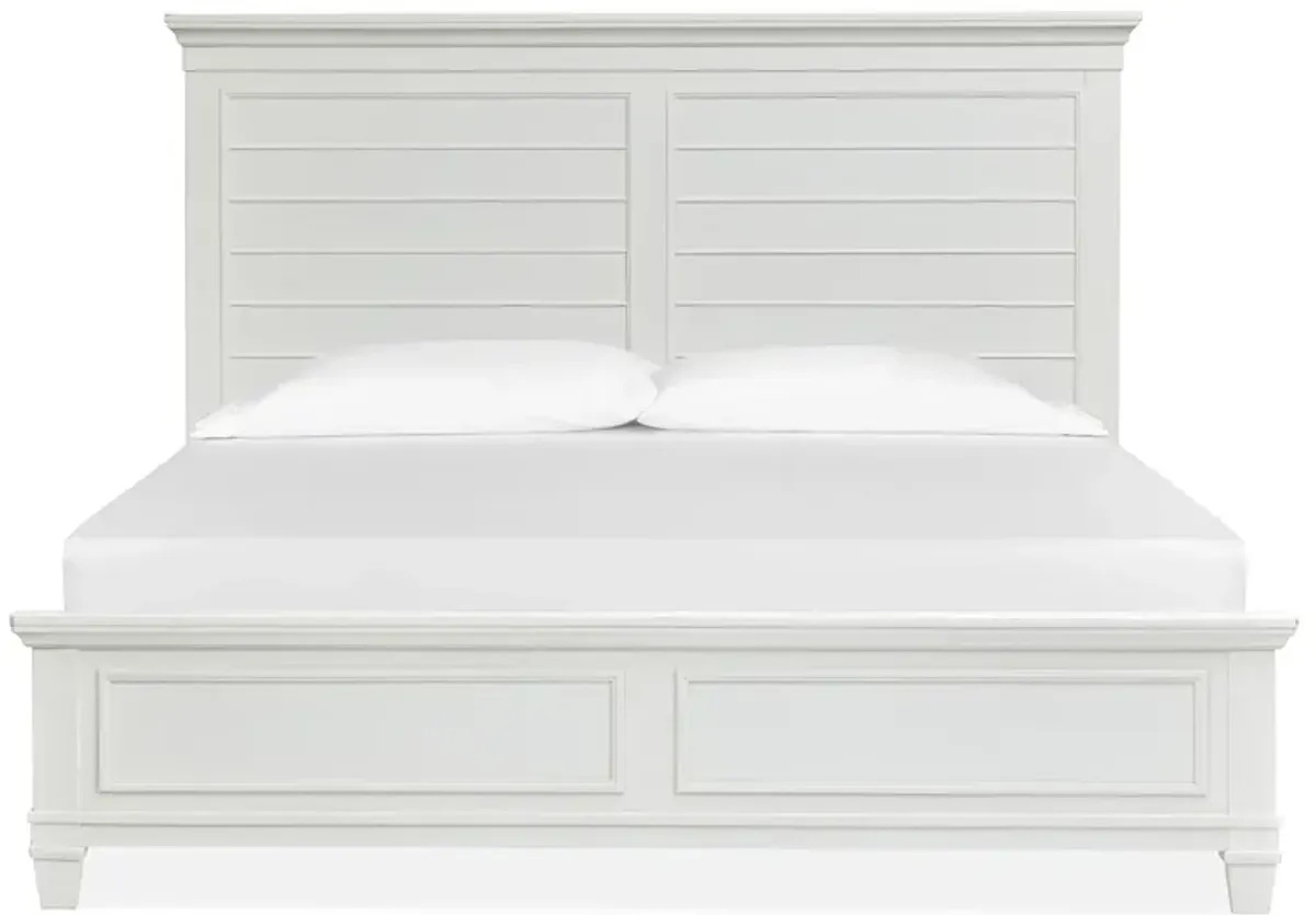 Charleston White Queen Panel Bed