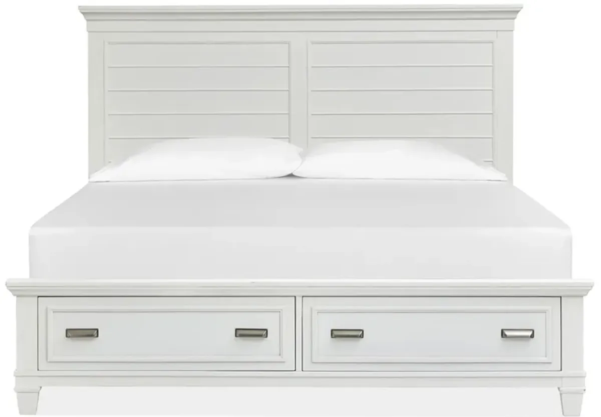 Charleston White King Storage Bed