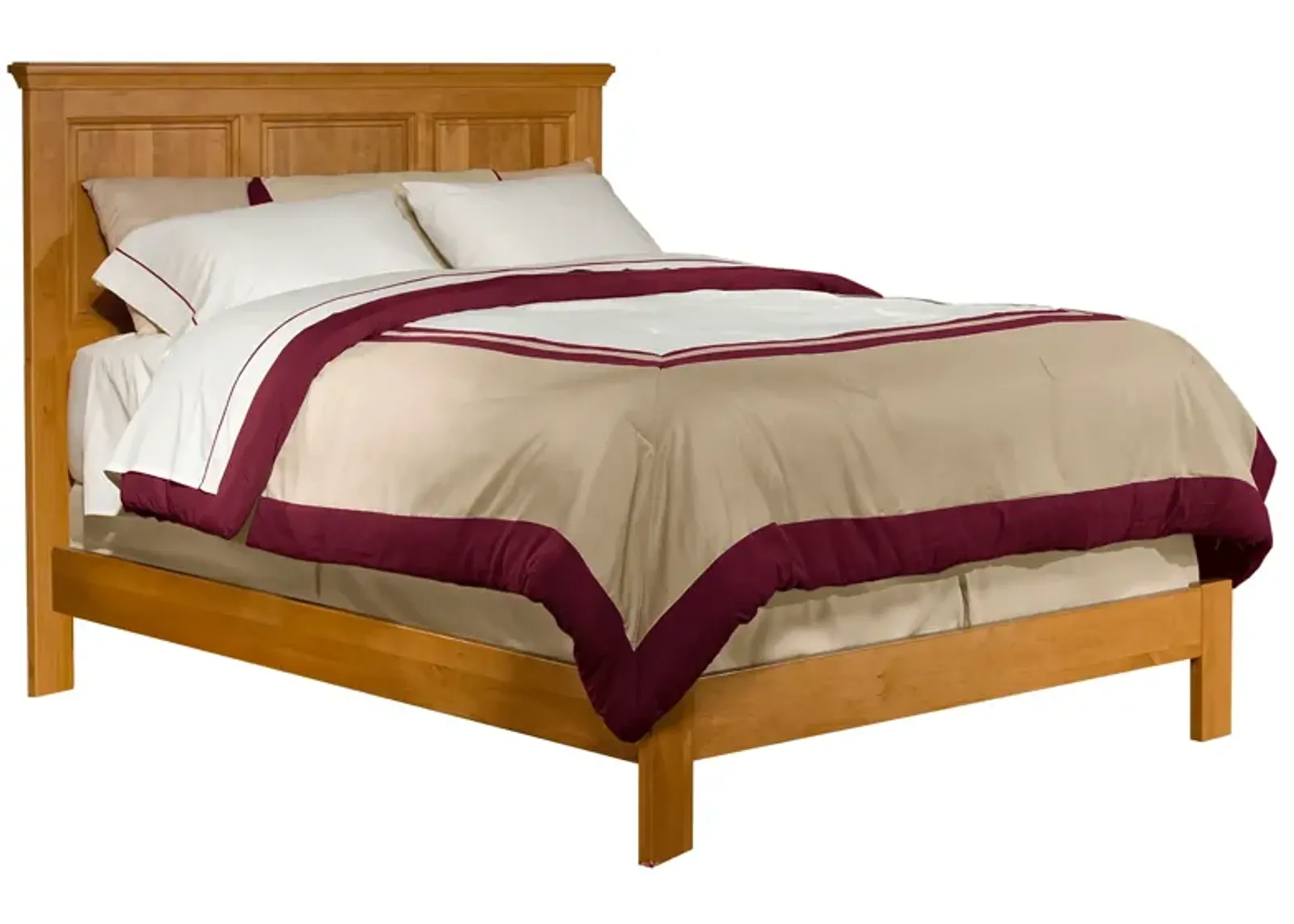 Shaker Alder Honey Queen Panel Bed