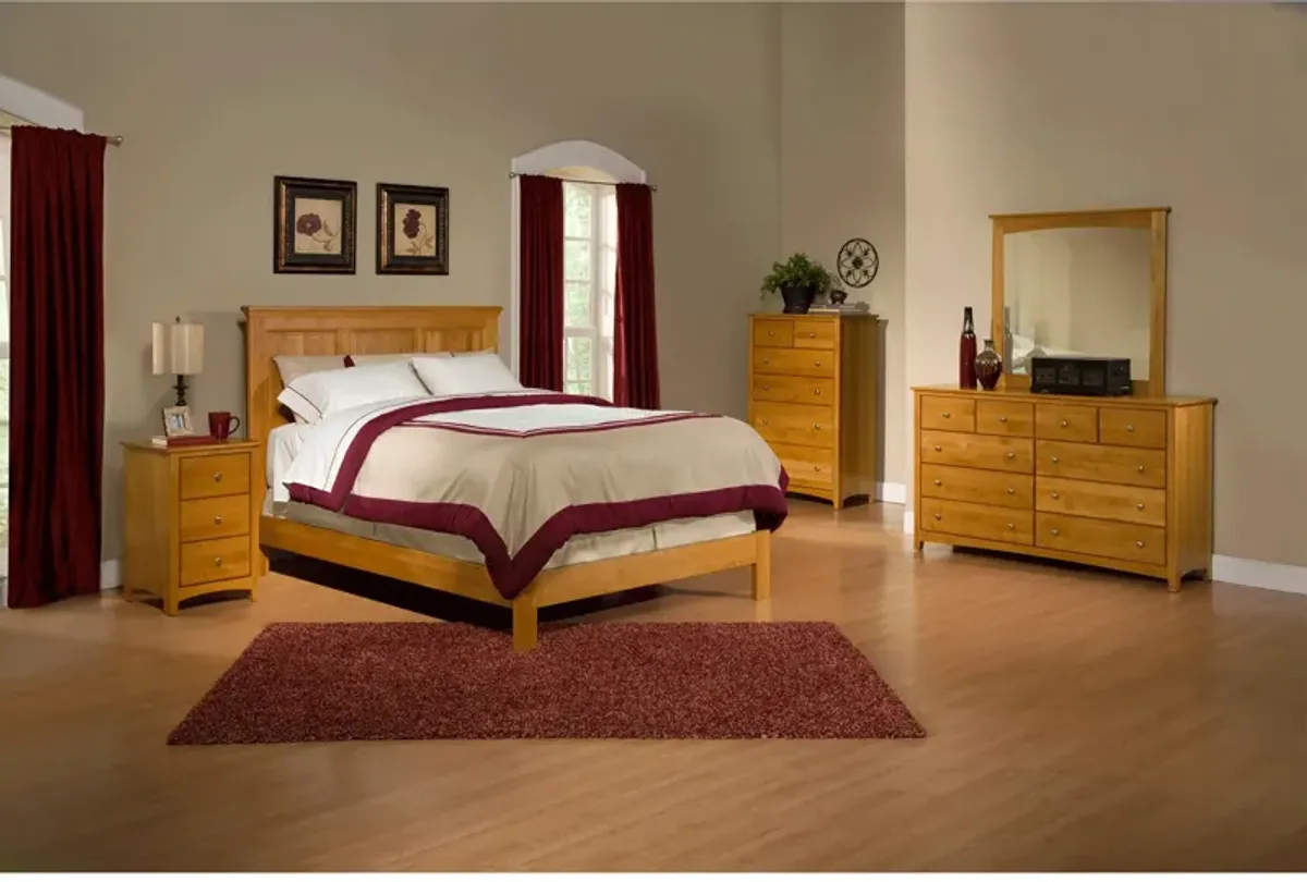 Shaker Alder Honey King Panel Bed