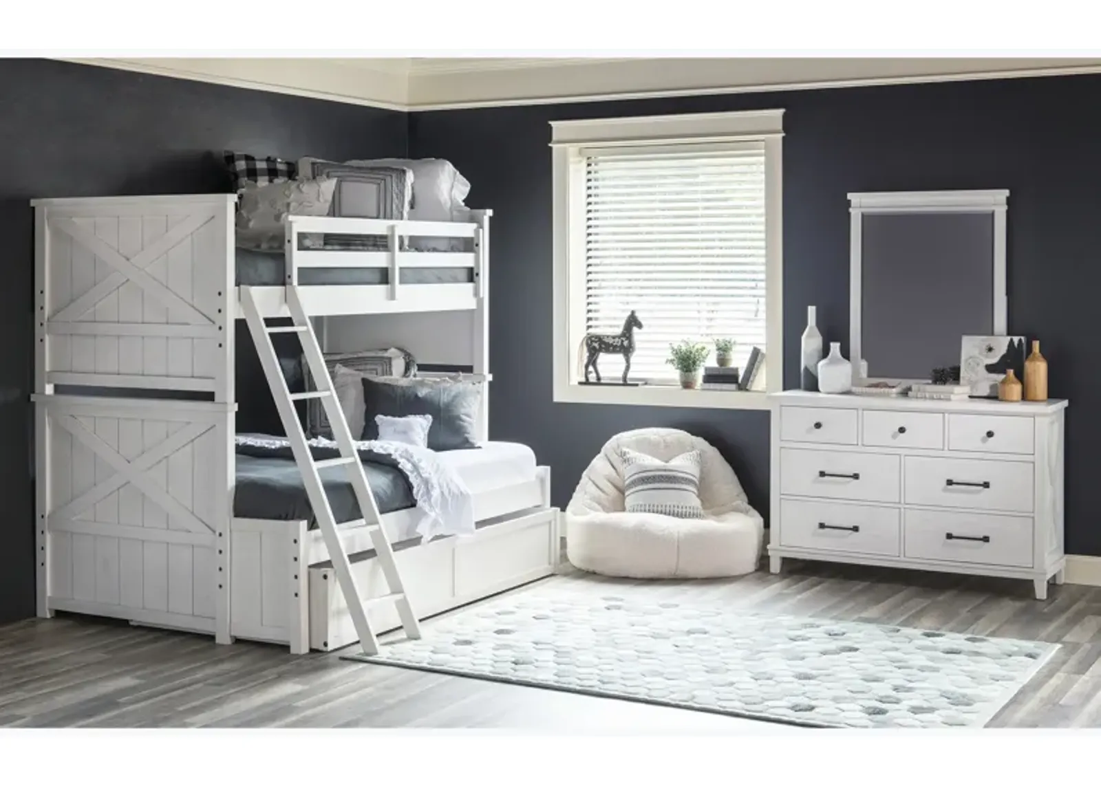 Flatiron White Youth Twin Over Full Bunk Bed