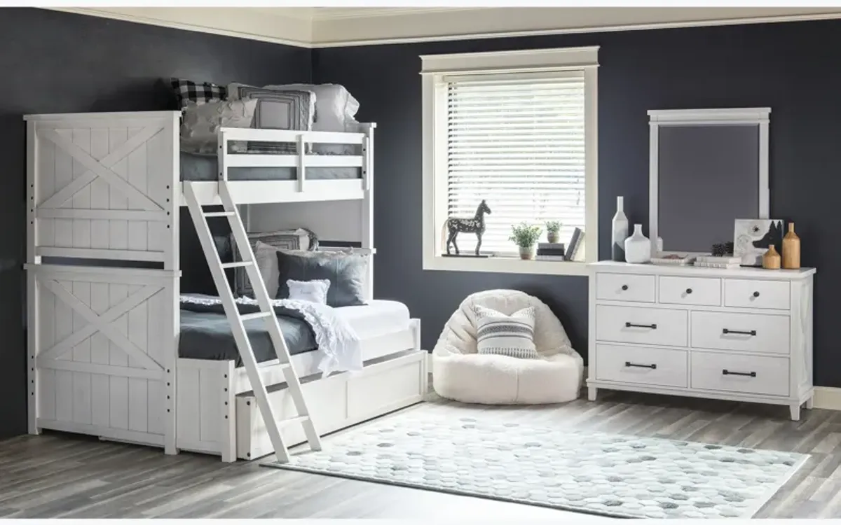 Flatiron White Youth Twin Over Full Bunk Bed