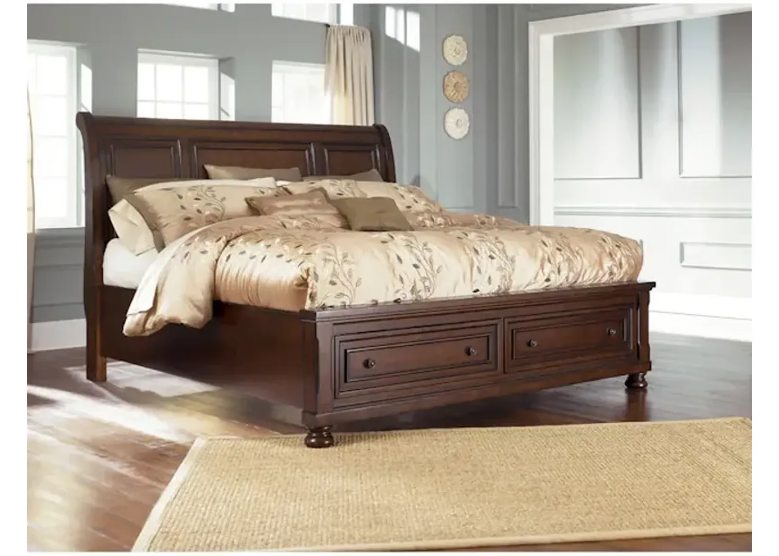 Oxford Queen Storage Sleigh Bed