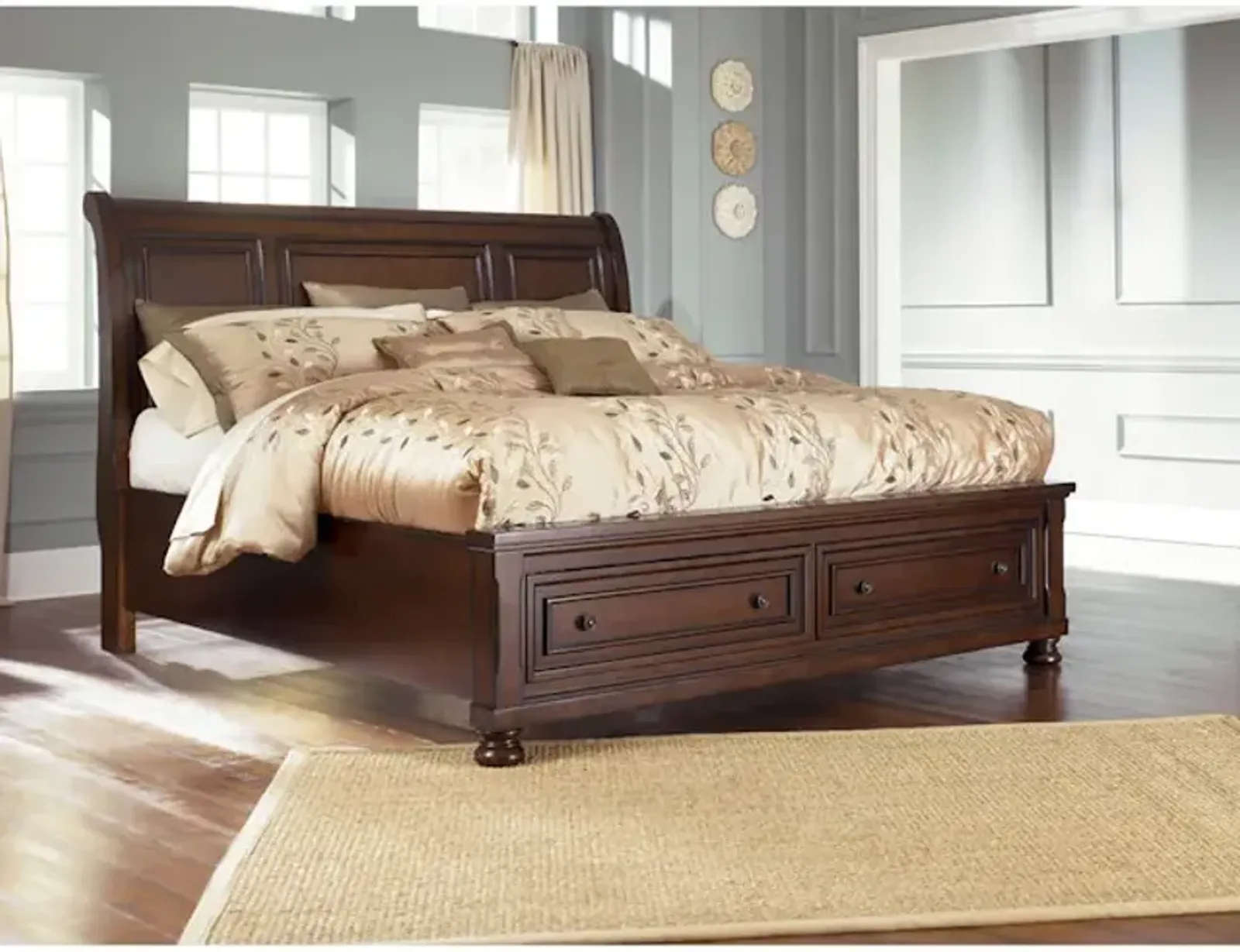 Oxford Queen Storage Sleigh Bed