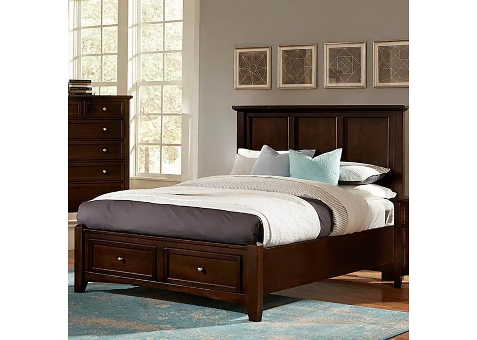 Bonanza Merlot Queen Storage Bed