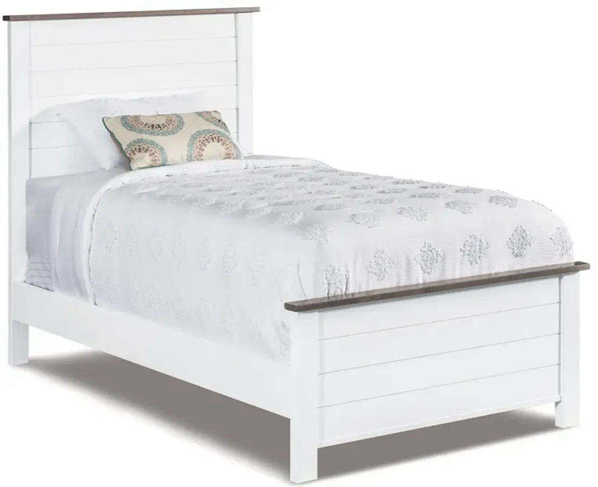 Portland Two-Tone Twin Panel Bed