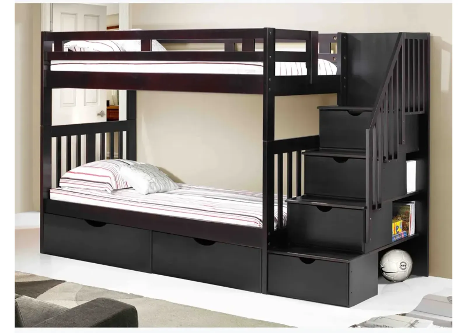 Espresso Twin Over Twin Bunk Bed