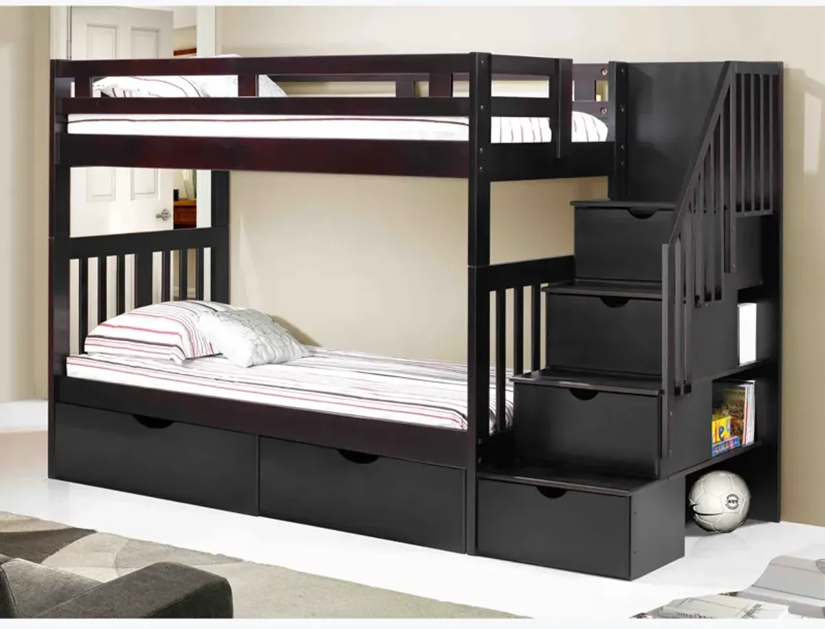 Espresso Twin Over Twin Bunk Bed