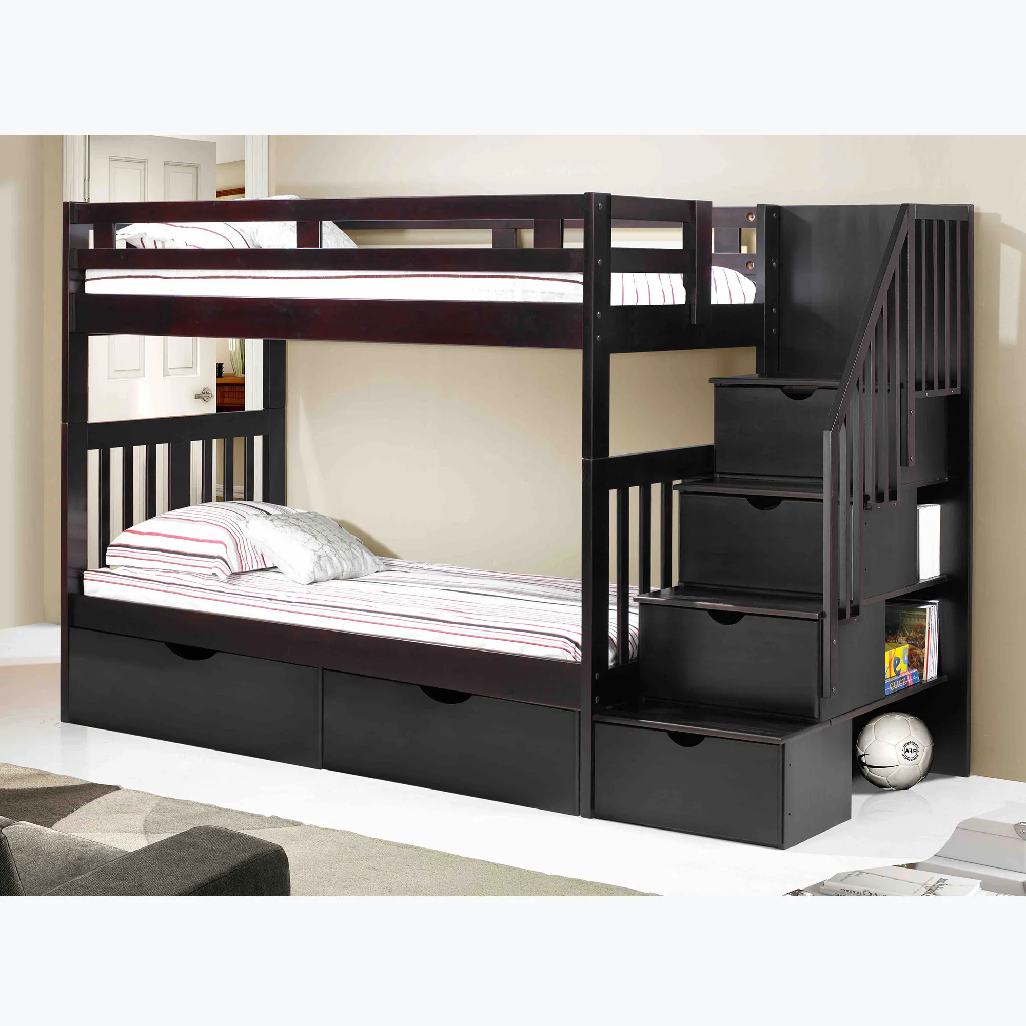 Espresso Twin Over Twin Bunk Bed