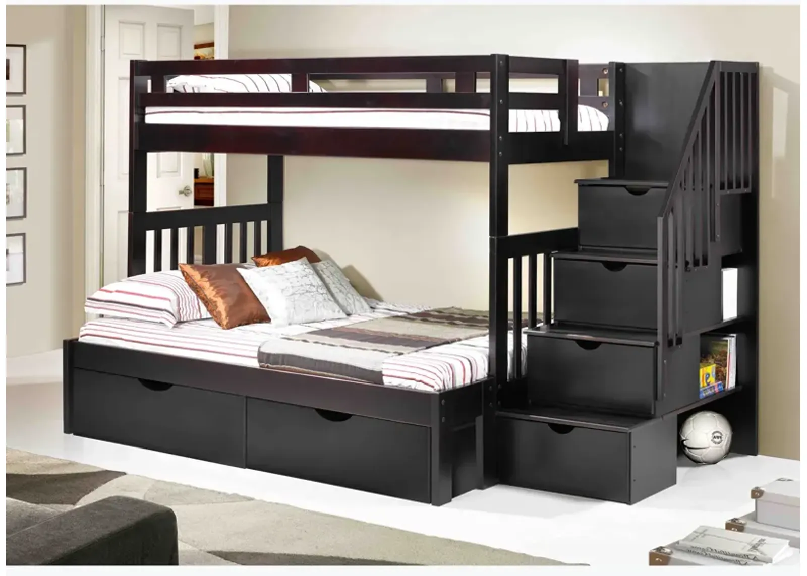 Espresso Twin Over Full Bunk Bed