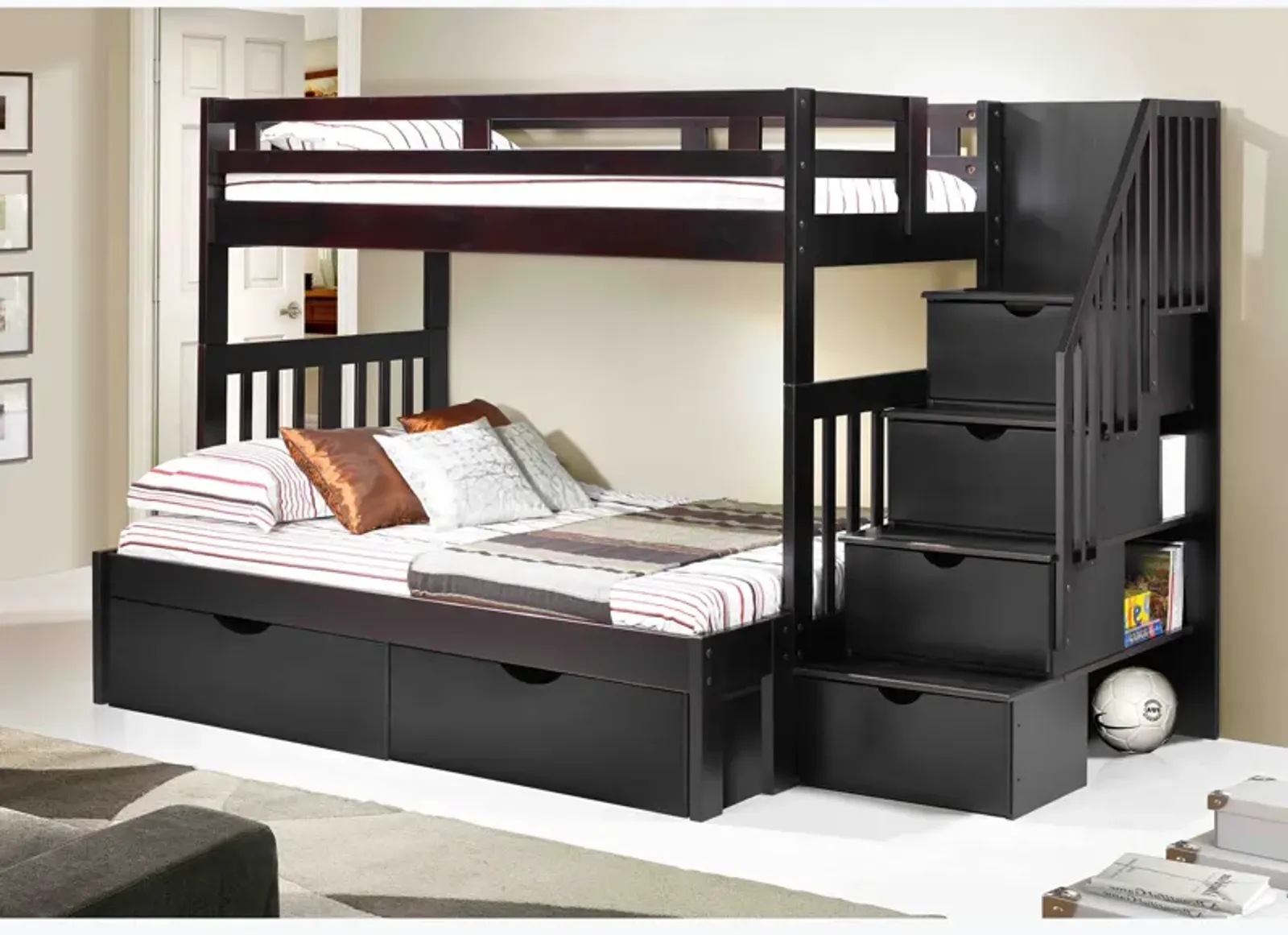 Espresso Twin Over Full Bunk Bed