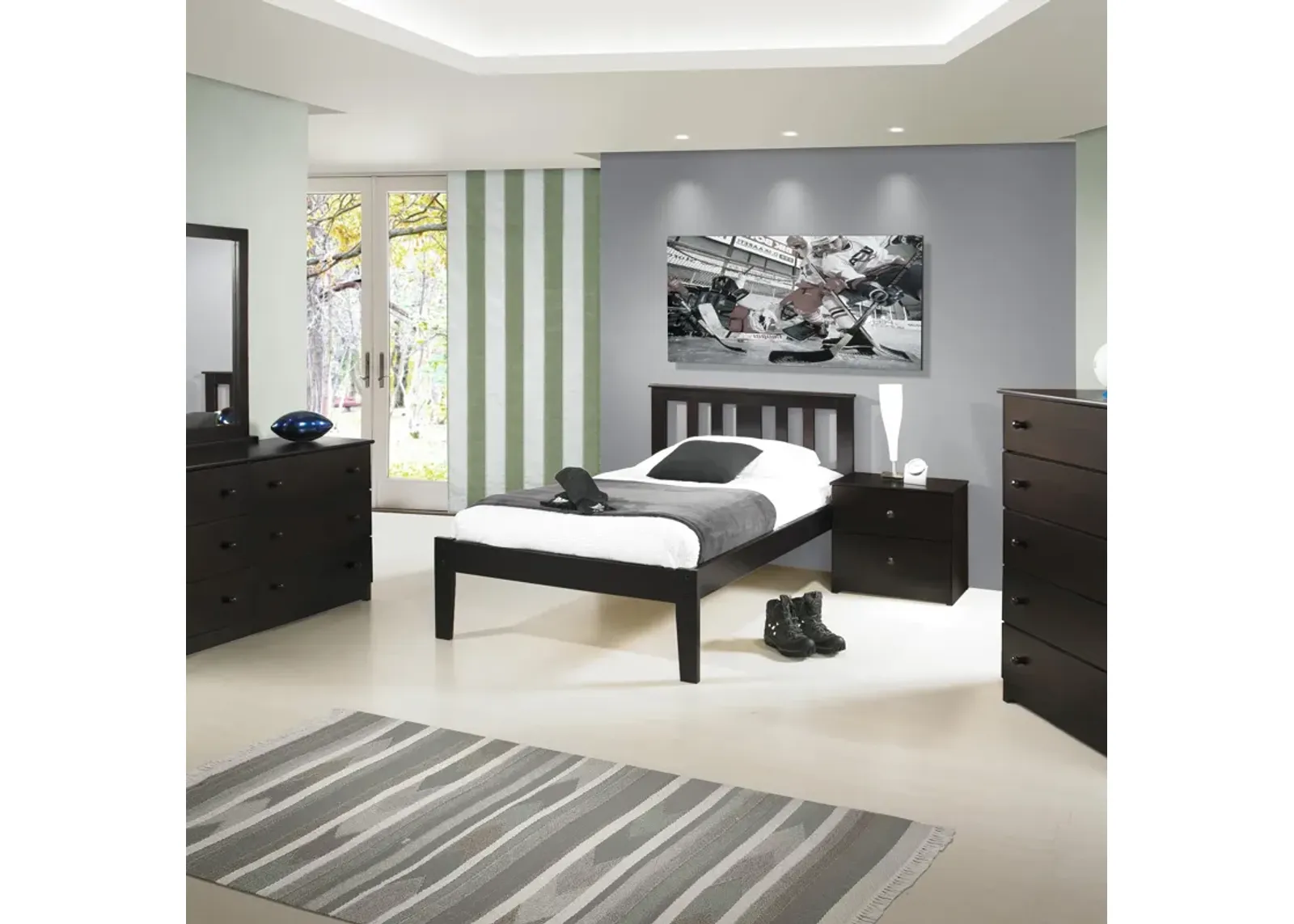 Espresso Twin Milan Platform Bed