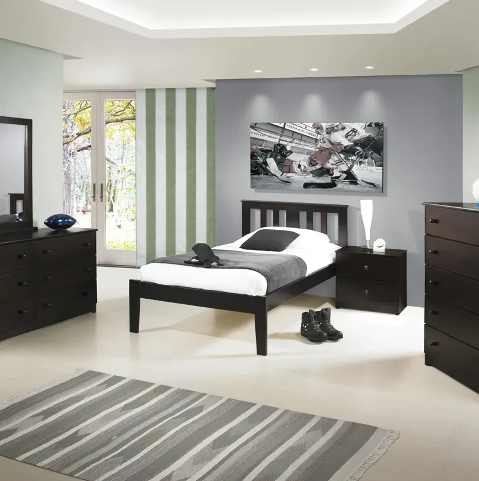 Espresso Twin Milan Platform Bed