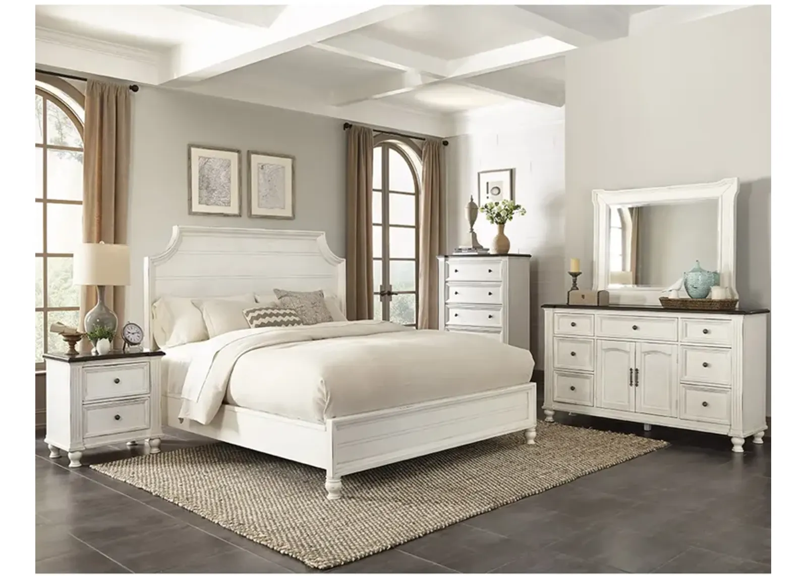 European Cottage White Queen Bed