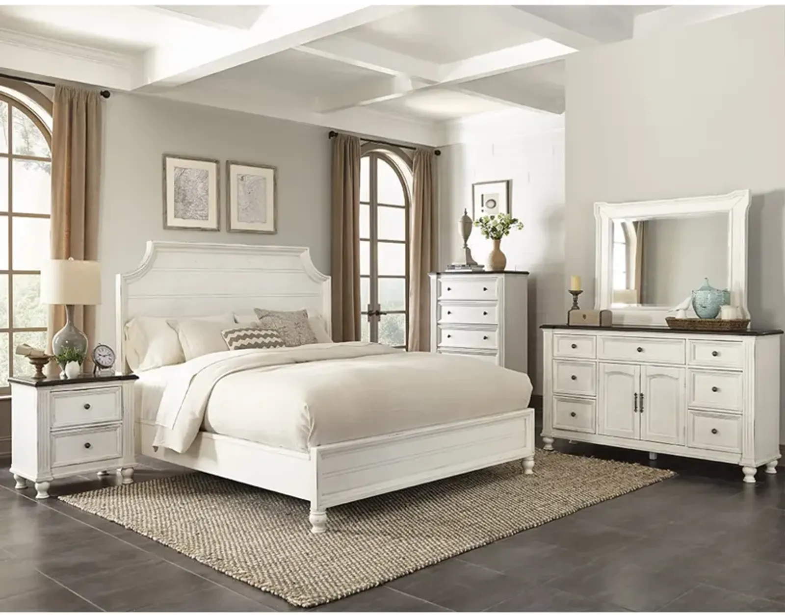 European Cottage White Queen Bed