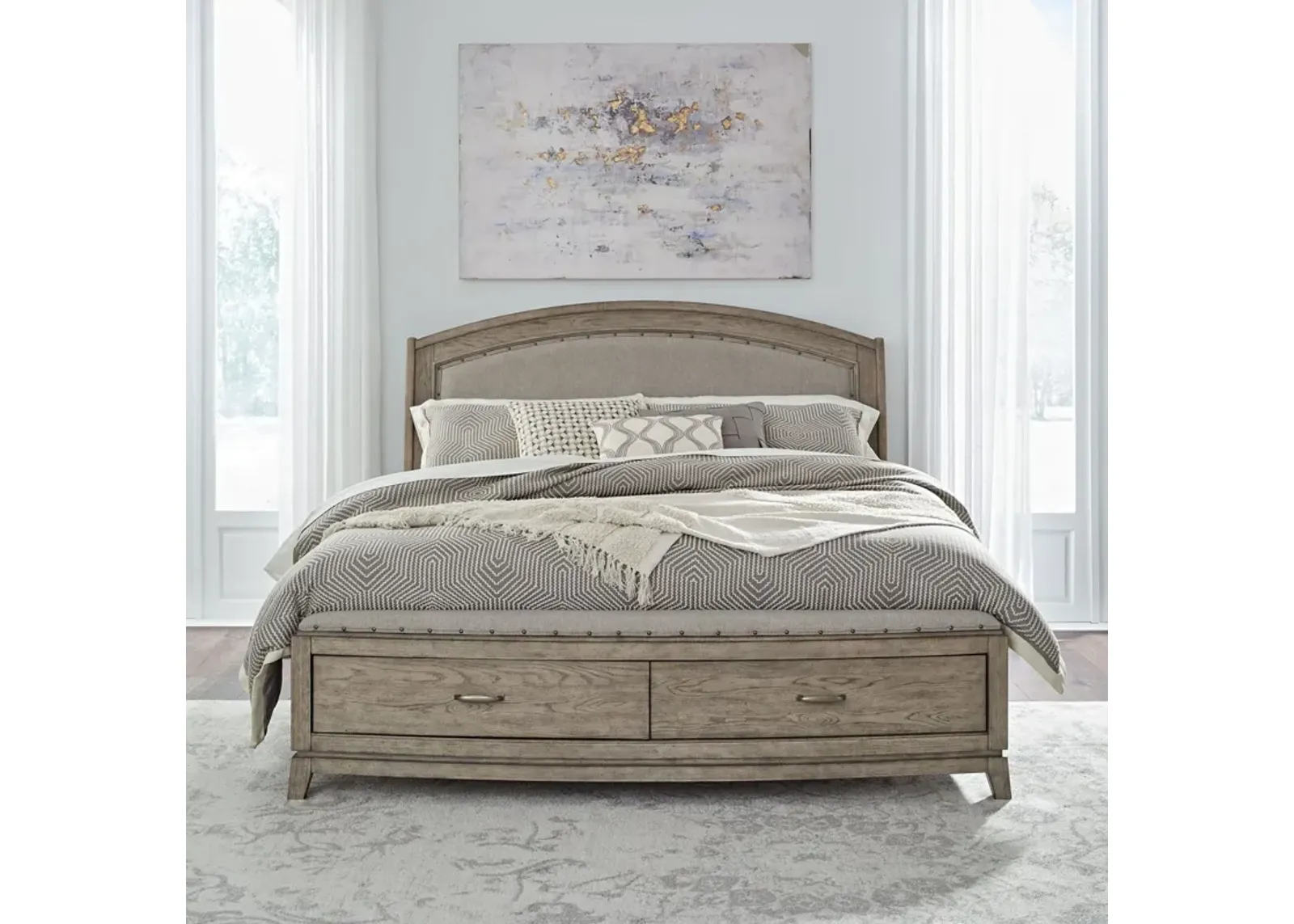 Avalon Queen Upholstered Storage Bed