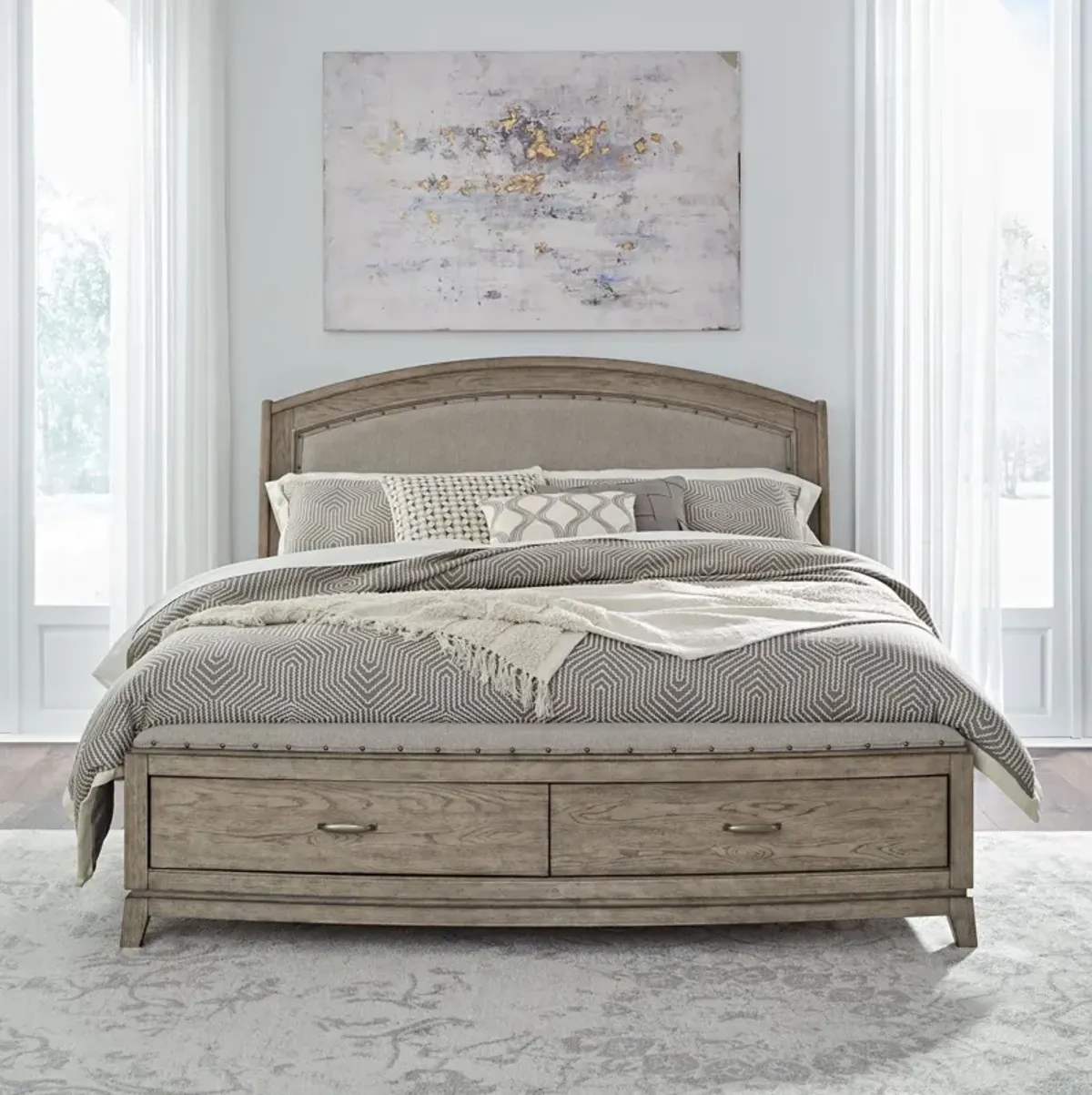 Avalon Queen Upholstered Storage Bed