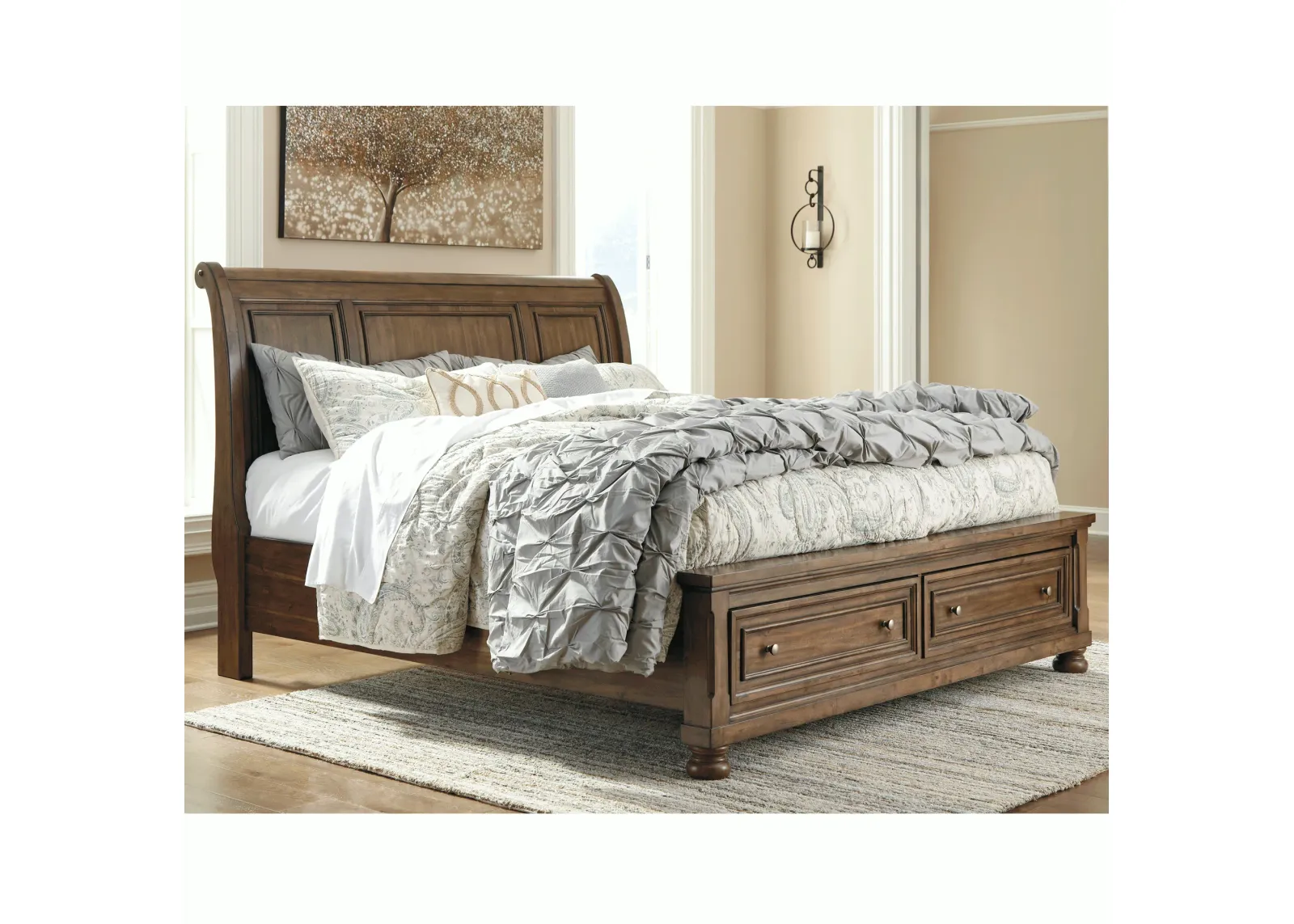 Flynnter Queen Sleigh Storage Bed